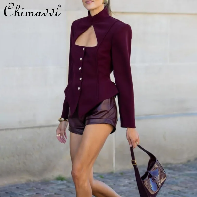 2025 Spring New Stand-up Collar Hollow High-end Long-sleeved Fashionable Sexy Style Single-breasted Solid Color Blazer For Women
2025 Spring New Stand-up Collar Hollow High-end Long-sleeved Fashionable Sexy Style Single-breasted Solid Color Blazer For Women