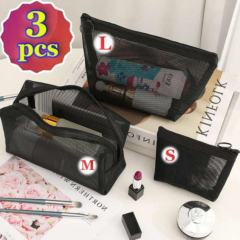 Cosmetic Storage Bags Quick-drying Mesh Transparent Portable Travel Organizer Pouch Makeup Wash Cases Wear-resistant Box 3 Sizes
Cosmetic Storage Bags Quick-drying Mesh Transparent Portable Travel Organizer Pouch Makeup Wash Cases Wear-resistant Box 3 Sizes