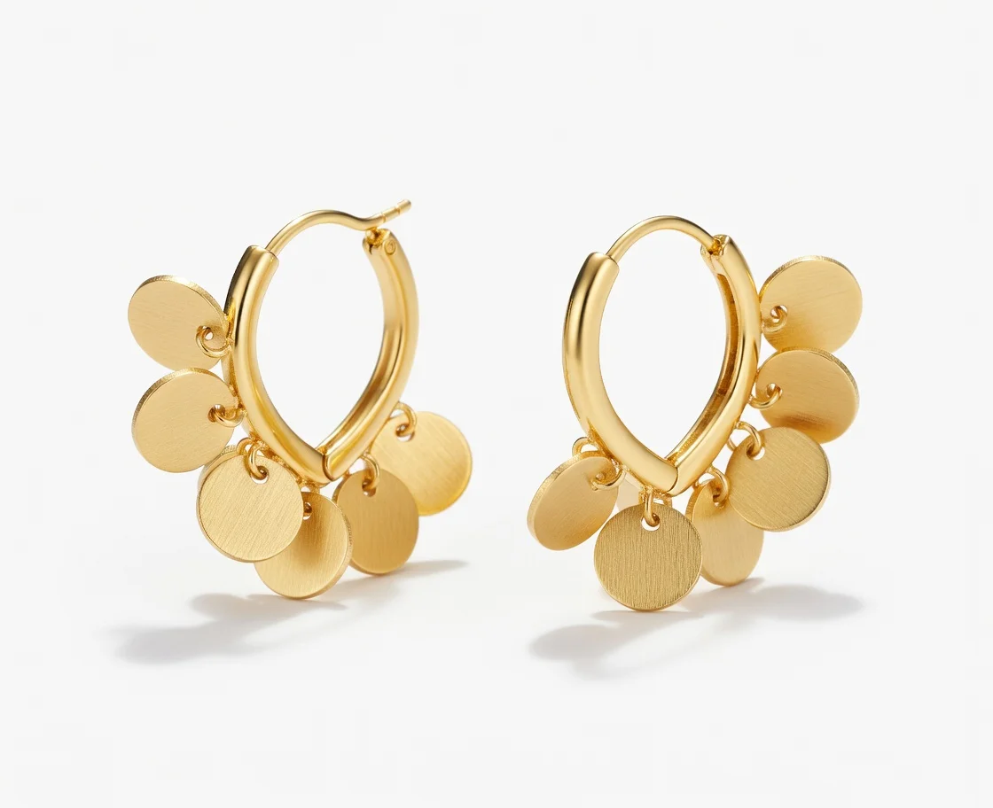 Золотые серьги-кольца с подвесками-дисками для женщин: минималистичные, элитные, универсальные, стильные, изысканные ювелирные украшения, подарок
Золотые серьги-кольца с подвесками-дисками для женщин: минималистичные, элитные, универсальные, стильные, изысканные ювелирные украшения, подарок
