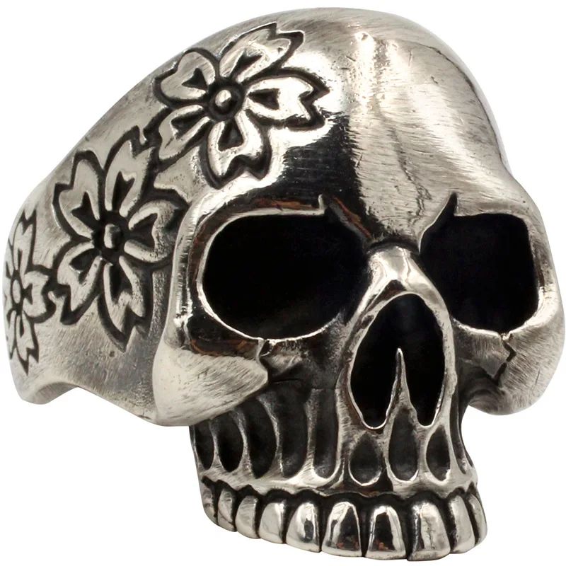 BOCAI 2022 Real S999 Silver Jewelry Flower Skull Handmade Retro Motorcycle Punk Style Index Finger Ring for Men and Woman
BOCAI 2022 Real S999 Silver Jewelry Flower Skull Handmade Retro Motorcycle Punk Style Index Finger Ring for Men and Woman