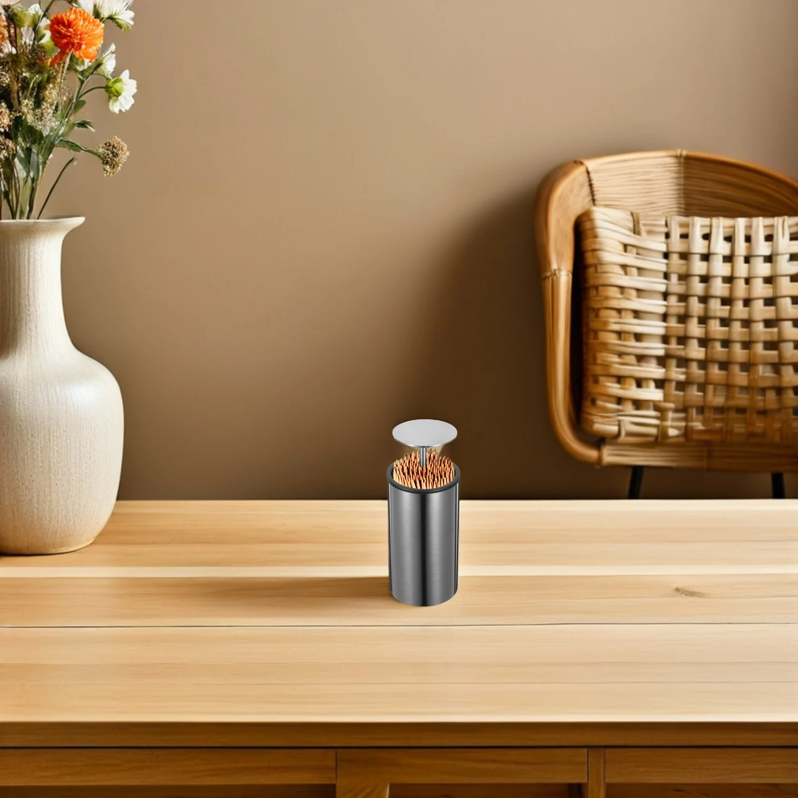 Stainless Steel Dispenser Type Automatic Toothpick Holder Box For Home Restaurant Travel Use Small Compact Sealed
Stainless Steel Dispenser Type Automatic Toothpick Holder Box For Home Restaurant Travel Use Small Compact Sealed