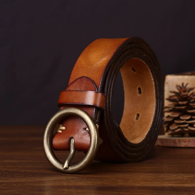 Genuine Leather For Men's High Quality Round Buckle Jeans Cowskin Casual Belts Business Cowboy Waistband Male Fashion Designer
Genuine Leather For Men's High Quality Round Buckle Jeans Cowskin Casual Belts Business Cowboy Waistband Male Fashion Designer