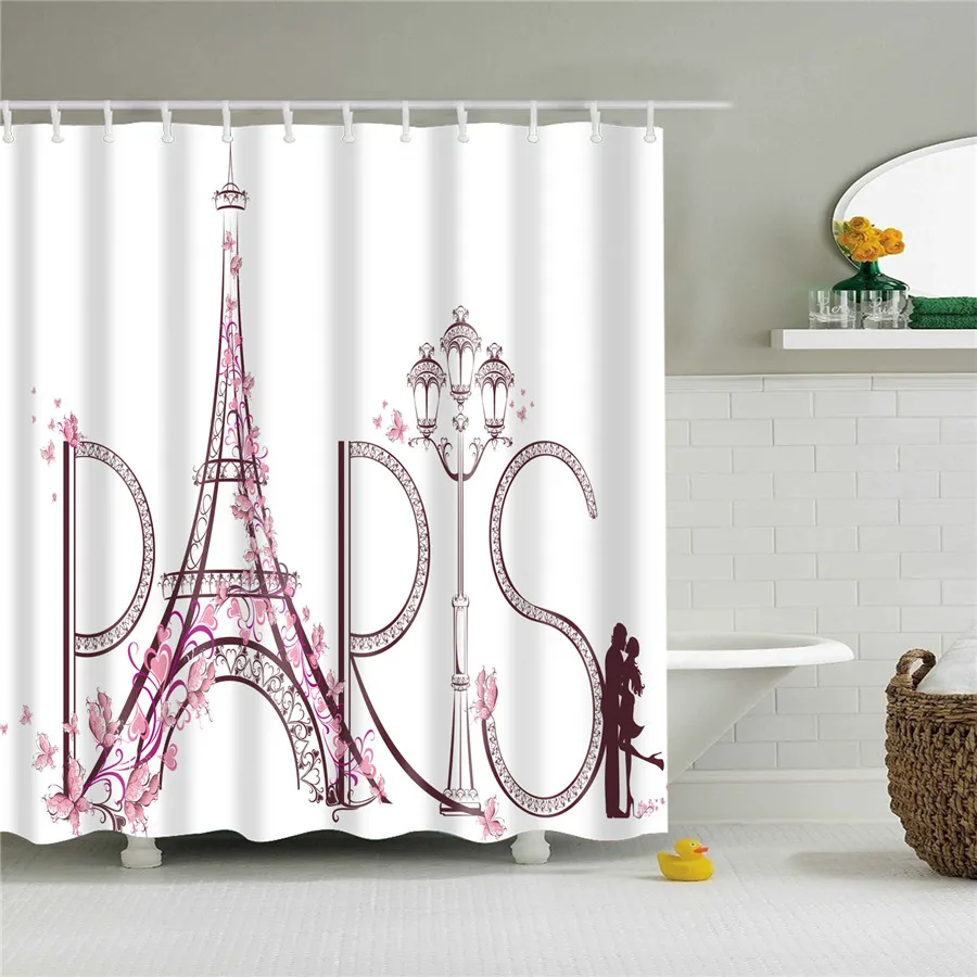 European Style Paris Tower Shower Curtain Vintage Retro Flag Bathroom Decor Waterproo Polyester with Hooks Bath Curtains Screens
European Style Paris Tower Shower Curtain Vintage Retro Flag Bathroom Decor Waterproo Polyester with Hooks Bath Curtains Screens