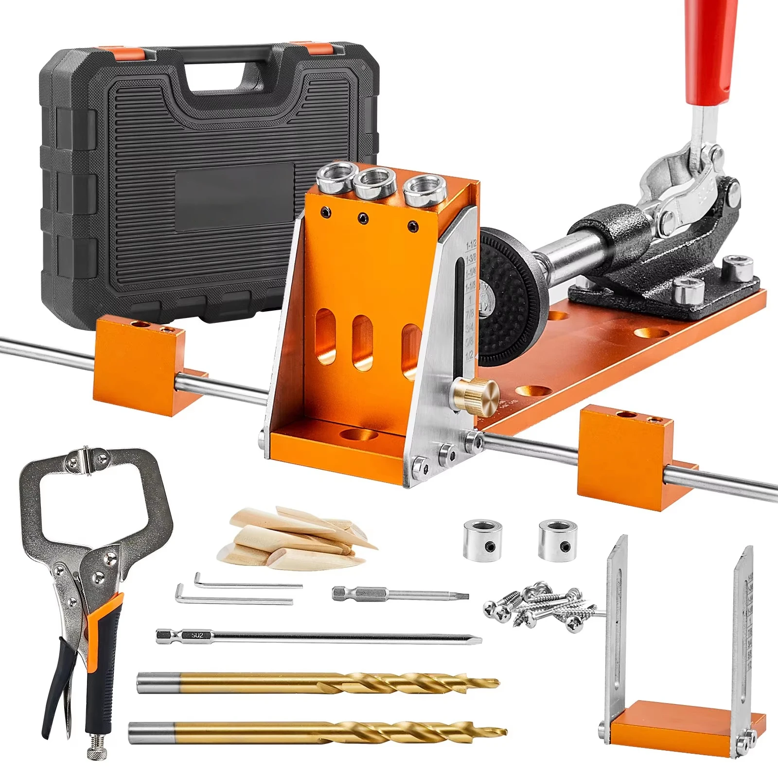 SIHAO 30Pcs Pocket Hole Jig System Adjustable with Step Drills Wrenches Drill Stop Rings for DIY Woodworking
SIHAO 30Pcs Pocket Hole Jig System Adjustable with Step Drills Wrenches Drill Stop Rings for DIY Woodworking