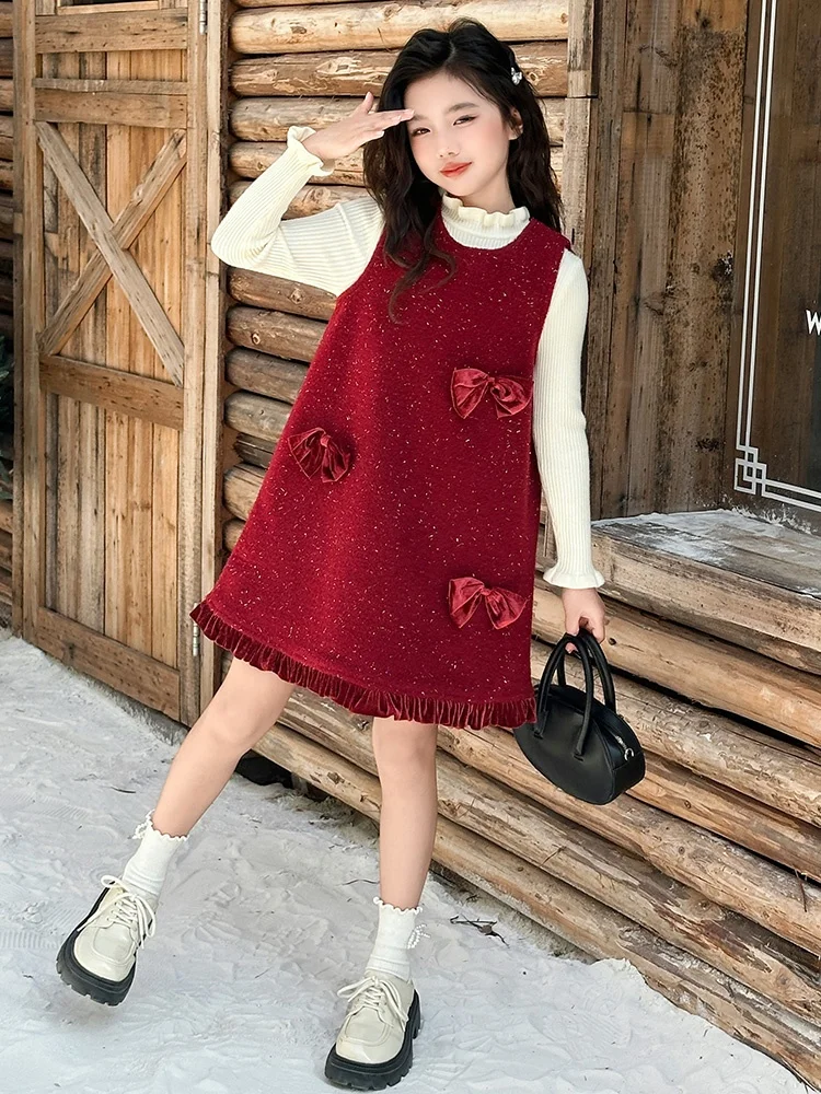 Thiened Red Dr Set for Girls New Year's Outfit Primary And Junior High School Students Autumn Winter Long Sve Skirt A...
Thiened Red Dr Set for Girls New Year's Outfit Primary And Junior High School Students Autumn Winter Long Sve Skirt A...