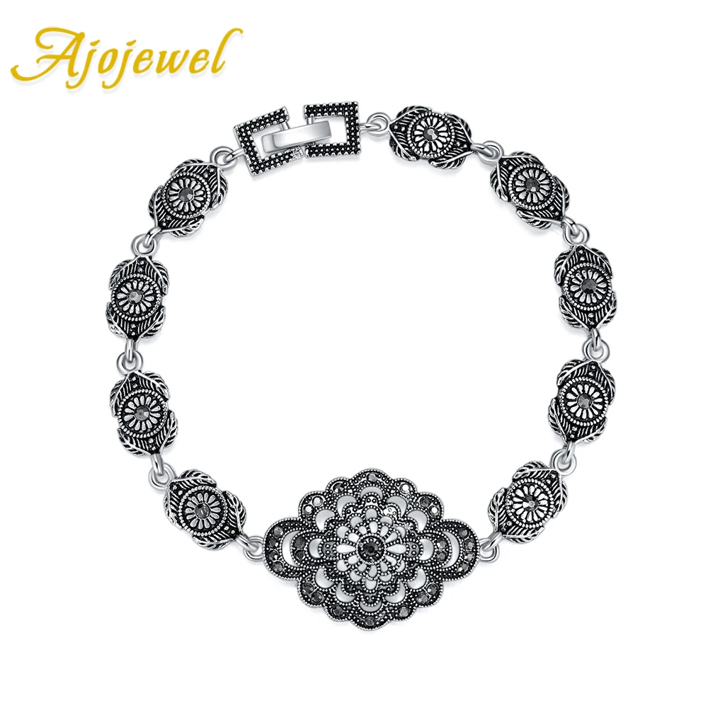 Ajojewel 3 Sizes Retro Charm Bracelet Women Black Rhinestone Flower Hand Jewelry Original 
Ajojewel 3 Sizes Retro Charm Bracelet Women Black Rhinestone Flower Hand Jewelry Original