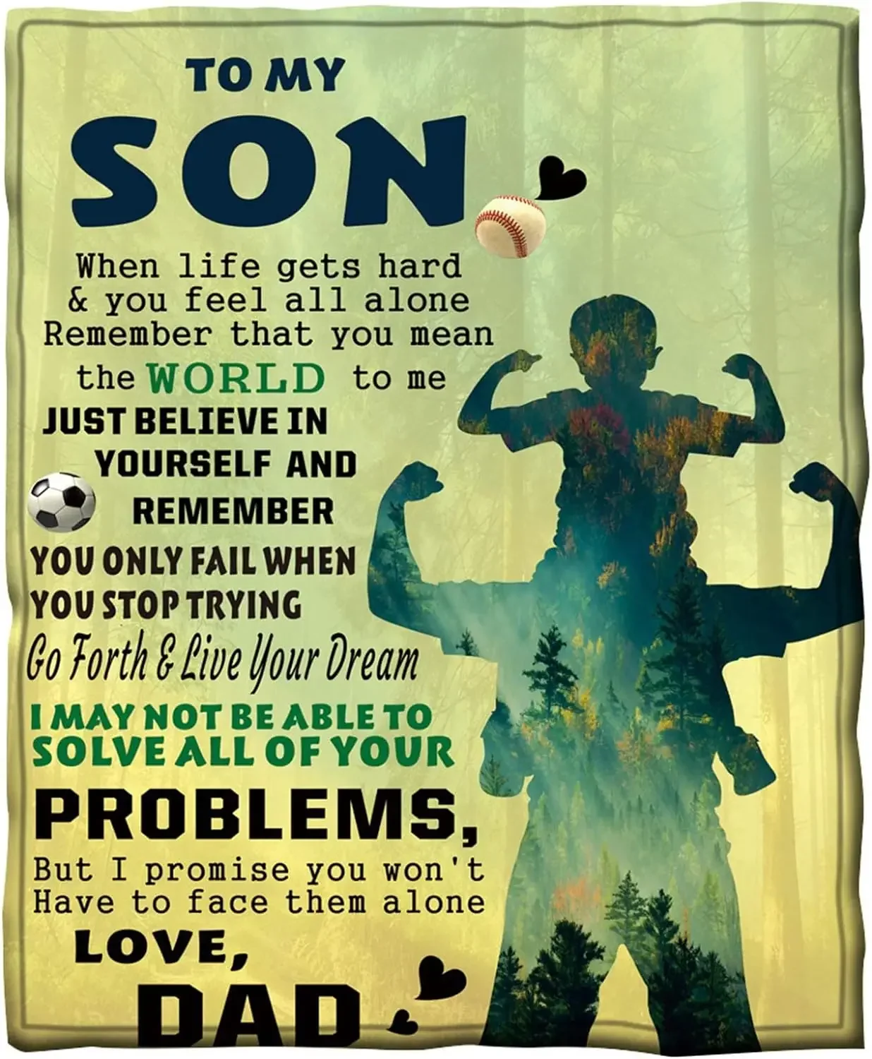 JHWSX Fleece Blanket To My Son Letter Personalised Printed Quilts for Son's Blanket, Best Gift from Mom, Dad, Encourage and Love
JHWSX Fleece Blanket To My Son Letter Personalised Printed Quilts for Son's Blanket, Best Gift from Mom, Dad, Encourage and Love