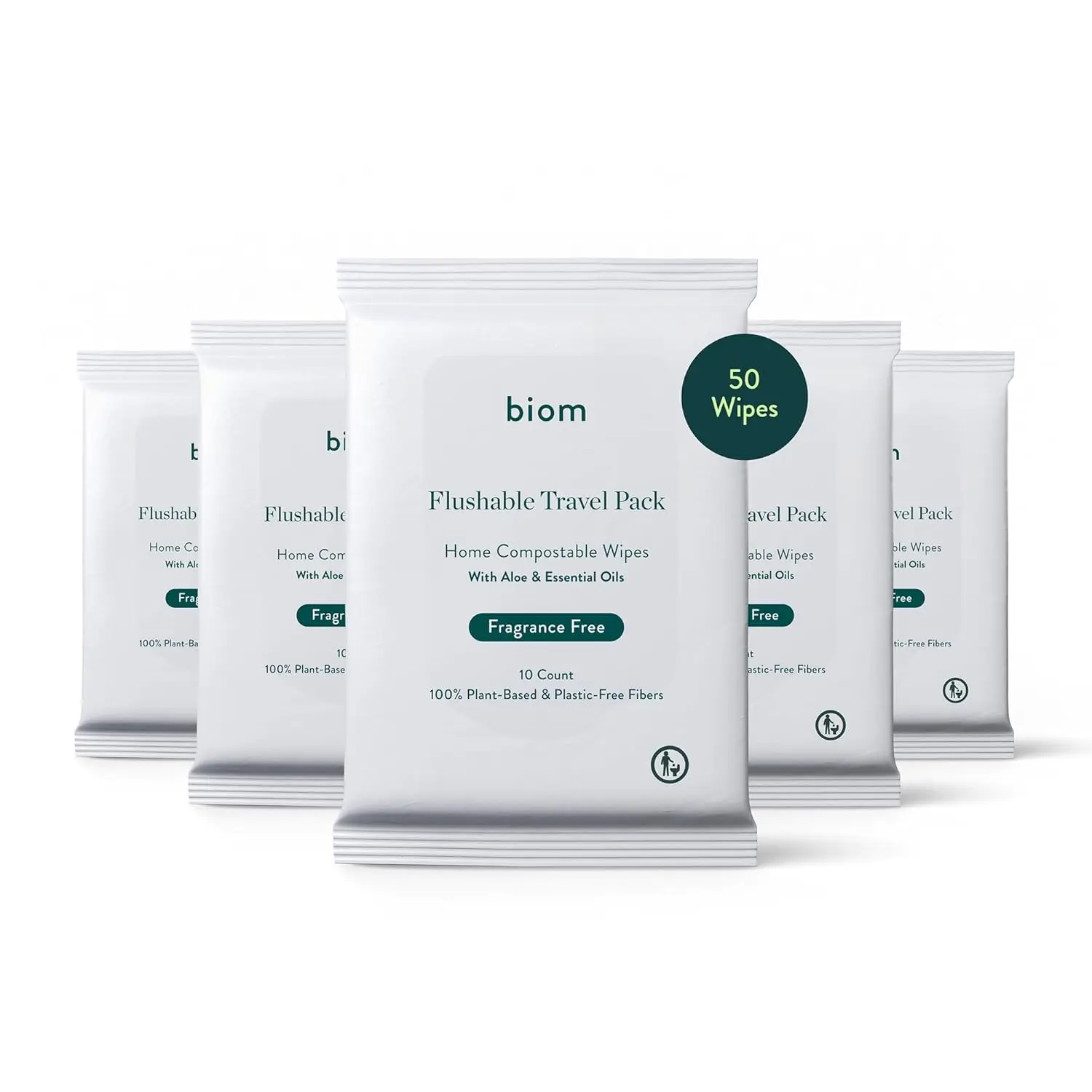 Travel Size Flushable Wipes - 5 Pack (50 Wipes) - Plastic-Free, Plant Fiber, Unscented, Gentle for Sensitive Skin, Aloe Infused
Travel Size Flushable Wipes - 5 Pack (50 Wipes) - Plastic-Free, Plant Fiber, Unscented, Gentle for Sensitive Skin, Aloe Infused