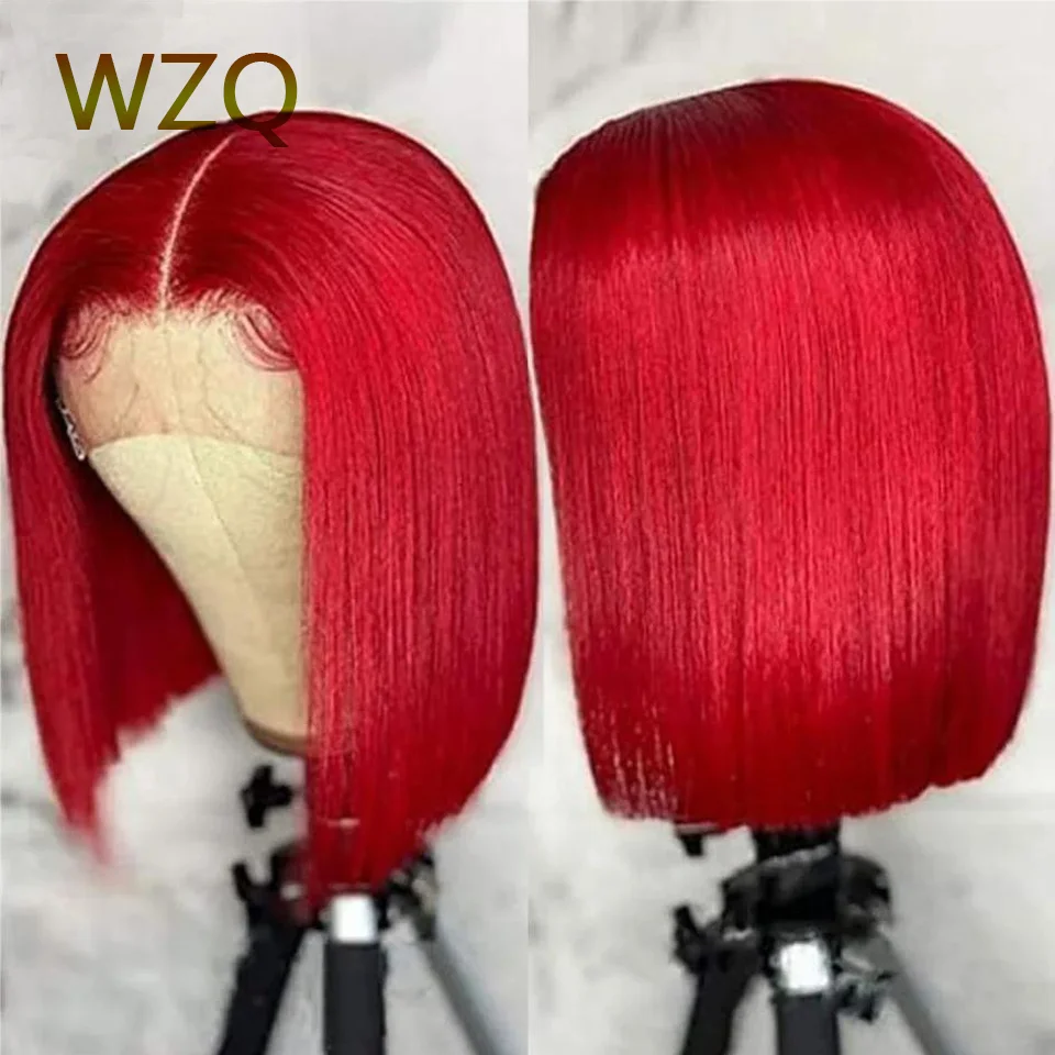Cosplay Red Straight Short Bob Transparent 13x4 Lace Frontal Wigs Brazilian Human Hair Wig 180 Density High Quality For Women
Cosplay Red Straight Short Bob Transparent 13x4 Lace Frontal Wigs Brazilian Human Hair Wig 180 Density High Quality For Women