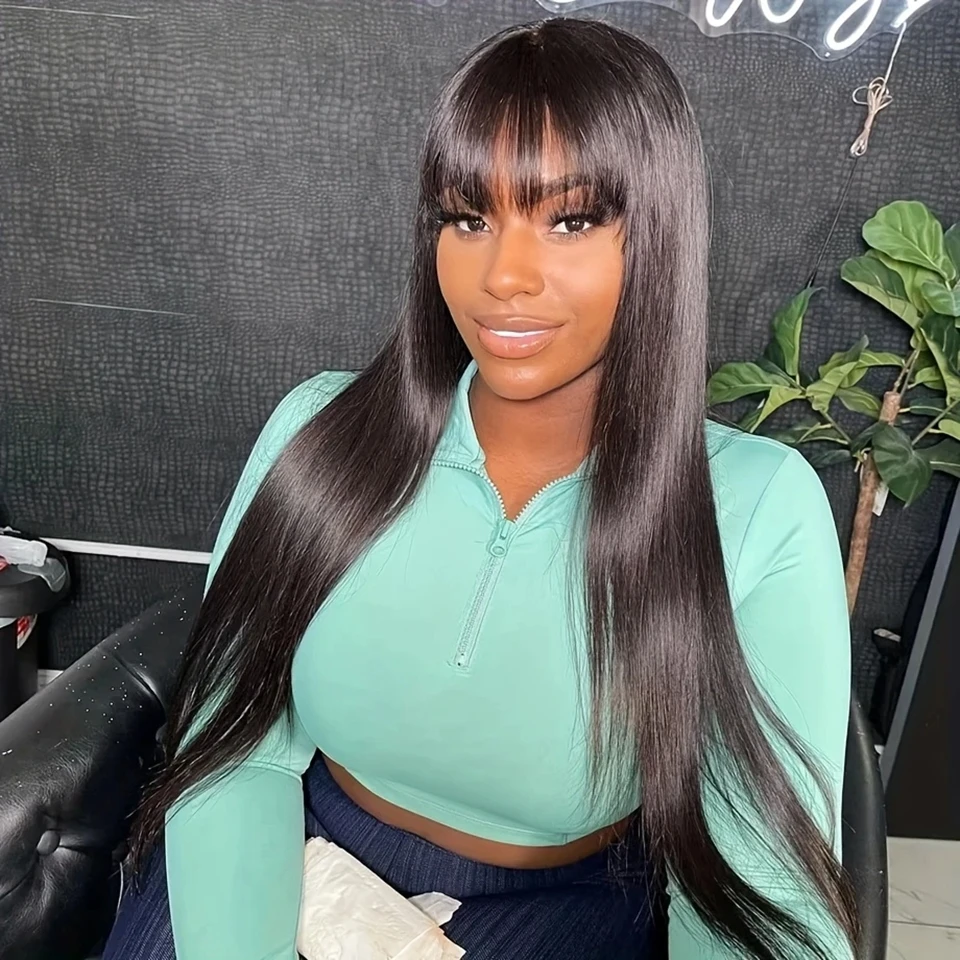 Gossip 28 Inch Straight Human Hair Wigs with Bangs Full Machine Made Wig 180% Density Glueless Wigs Brazilian Remy Human Hair
Gossip 28 Inch Straight Human Hair Wigs with Bangs Full Machine Made Wig 180% Density Glueless Wigs Brazilian Remy Human Hair