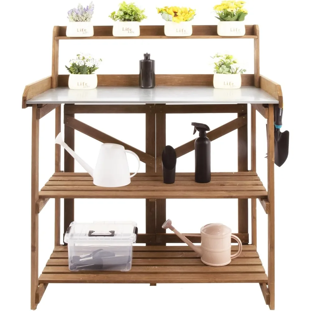 Folding Potting Bench Table,Outdoor Potting Bench Garden Wooden Potting Table,Fir Wood Workstation Planting Table with Galvanize
Folding Potting Bench Table,Outdoor Potting Bench Garden Wooden Potting Table,Fir Wood Workstation Planting Table with Galvanize