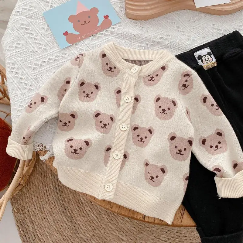 2024 Autumn Baby Girl Cartoon Bear Cardigans Cardigan Children Clothes Kids Girls Knitwear Coat Toddler Boys Knitted Sweater
2024 Autumn Baby Girl Cartoon Bear Cardigans Cardigan Children Clothes Kids Girls Knitwear Coat Toddler Boys Knitted Sweater