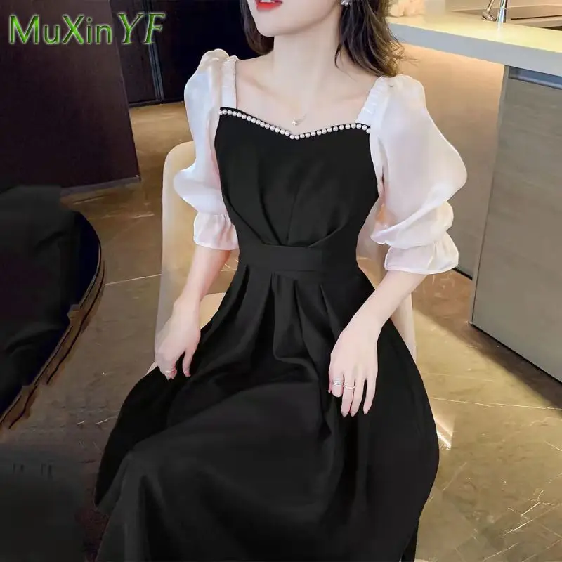 Women's Summer Dress 2025 New Fashion Casual A-Line Midi Skirt Korean Elegant Puff Sleeve Black Party Dresses Female Clothing
Women's Summer Dress 2025 New Fashion Casual A-Line Midi Skirt Korean Elegant Puff Sleeve Black Party Dresses Female Clothing