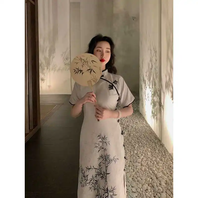 Retro Sle L Women's Clothing Improved Version A-Line Dr Tee-Quarter Sve Stand Collar Ci Walk Suitable for Middle-...
Retro Sle L Women's Clothing Improved Version A-Line Dr Tee-Quarter Sve Stand Collar Ci Walk Suitable for Middle-...