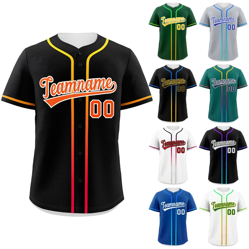 Мужская оптовая продажа, бейсбольный трикотаж с вышитым логотипом, градиент цвета, пустая форма, спортивная одежда, дышащий дизайн
Мужская оптовая продажа, бейсбольный трикотаж с вышитым логотипом, градиент цвета, пустая форма, спортивная одежда, дышащий дизайн