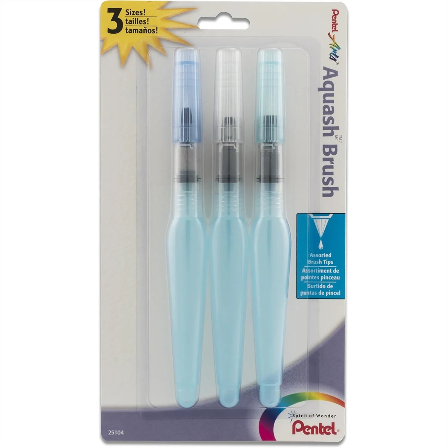 Pentel Aquash Water Brush Assorted Tips 3-Pack for Watercolor Blending and Painting
Pentel Aquash Water Brush Assorted Tips 3-Pack for Watercolor Blending and Painting