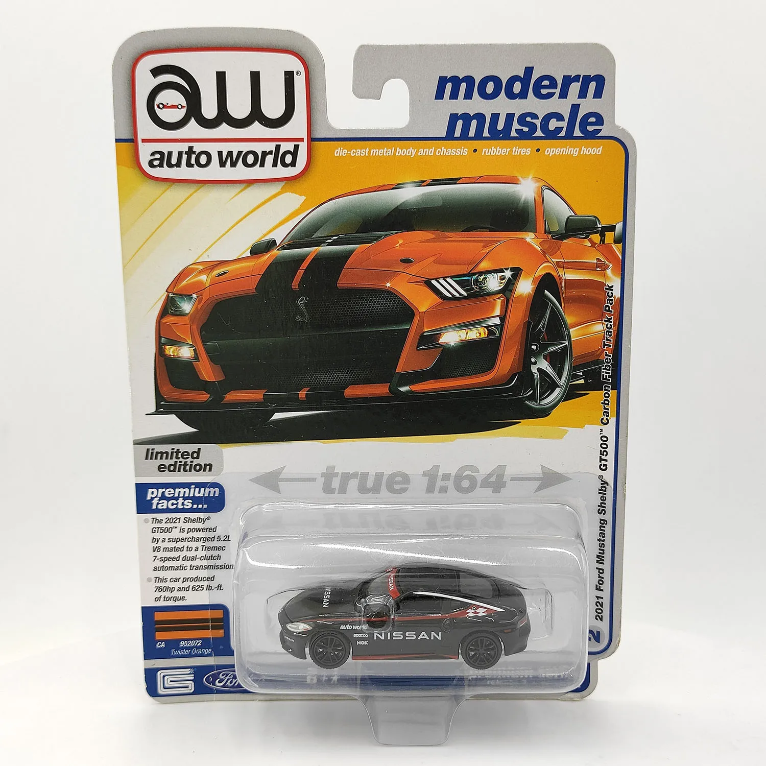 Autoworld 1:64 Scale Diecast Alloy 2021 Ford Mustang Shelby GT500 Toys Cars Model Classics Adult Gifts Souvenir Static Display
Autoworld 1:64 Scale Diecast Alloy 2021 Ford Mustang Shelby GT500 Toys Cars Model Classics Adult Gifts Souvenir Static Display