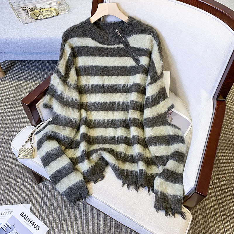 Women's Sweater 2022 Autumn Winter Knitting Pullover Round Neck Loose Stripe Soft Knitting Sweater
Women's Sweater 2022 Autumn Winter Knitting Pullover Round Neck Loose Stripe Soft Knitting Sweater