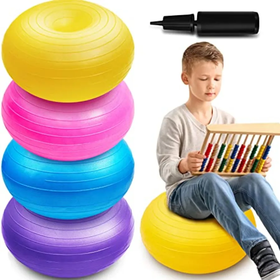 4 Pcs Flexible Seating for Classroom Elementary 20 Inch Yoga Ball Chair Inflatable Donut Ball Chair with Inflator for Student S
4 Pcs Flexible Seating for Classroom Elementary 20 Inch Yoga Ball Chair Inflatable Donut Ball Chair with Inflator for Student S