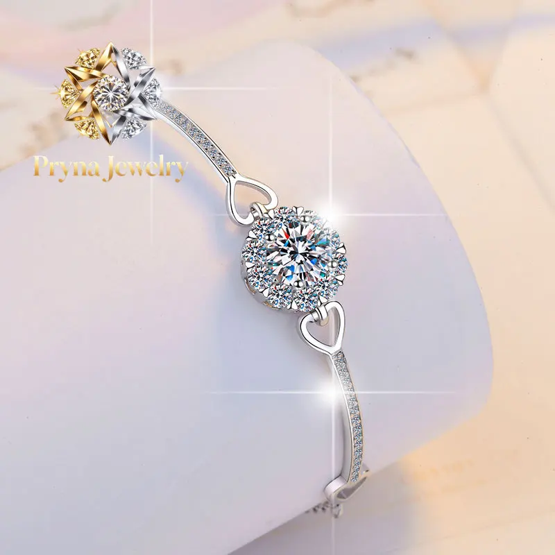 Pryna Jewelry Sparkling Double Element Bracelet Women's 1CT Moissanite PT950 Platinum Party Street Must-have
Pryna Jewelry Sparkling Double Element Bracelet Women's 1CT Moissanite PT950 Platinum Party Street Must-have