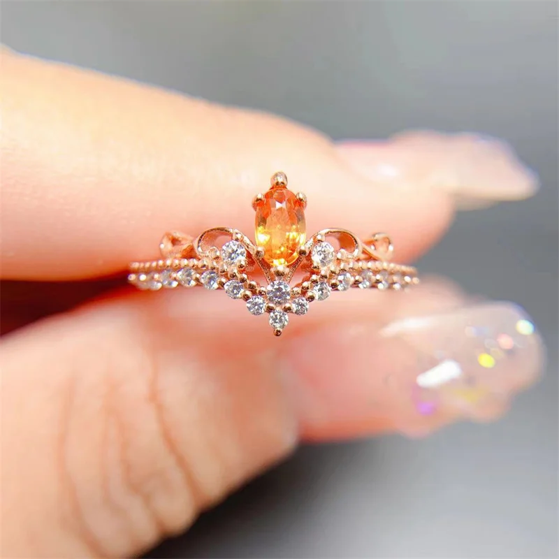 Natural Citrine Ring Retro Court Style Crown Design S925 Silver Elegant Women's Adjustable Ring
Natural Citrine Ring Retro Court Style Crown Design S925 Silver Elegant Women's Adjustable Ring