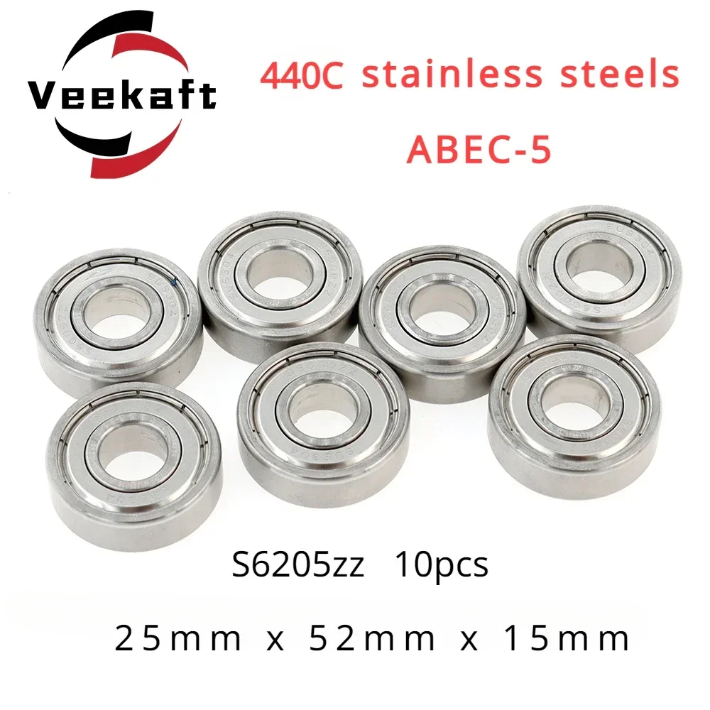 Veekaft 440C Stainless Steel Small Deep Groove Ball Bearings S6205zz for 10pcs Dimensipns 25mmx52mmx15mm
Veekaft 440C Stainless Steel Small Deep Groove Ball Bearings S6205zz for 10pcs Dimensipns 25mmx52mmx15mm
