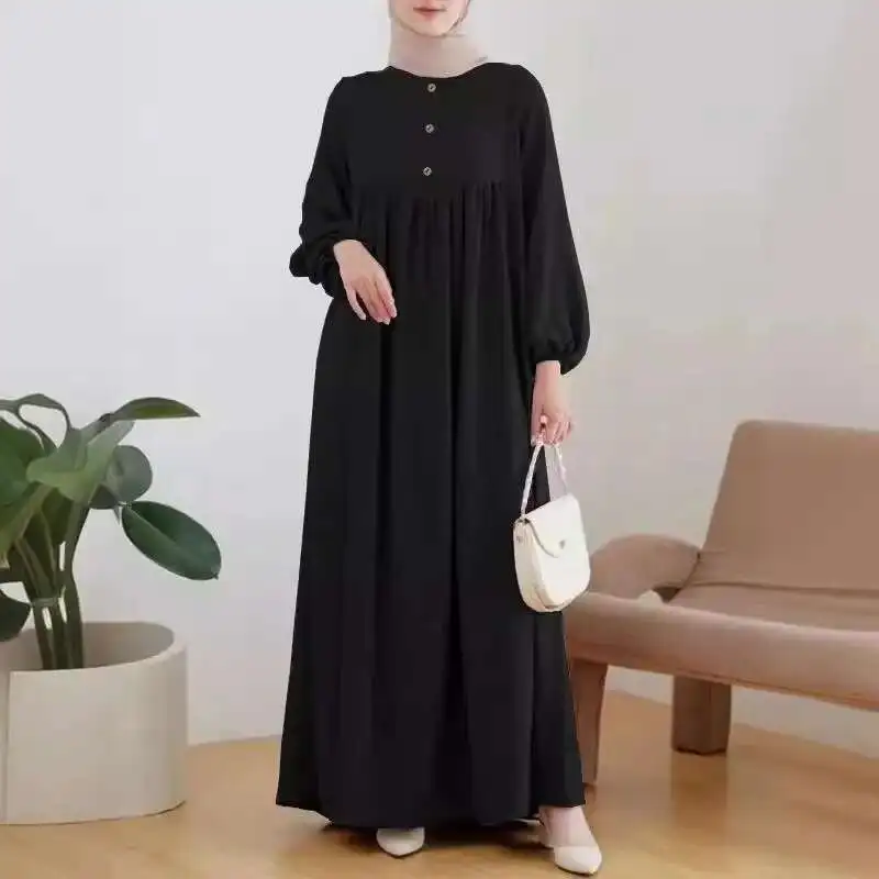 2025 New Muslim Women's Robe Fashion Casual Bubble Sleeve Simple Loose Solid Color Dress Ramadan Dubai Luxury Islam Elegant
2025 New Muslim Women's Robe Fashion Casual Bubble Sleeve Simple Loose Solid Color Dress Ramadan Dubai Luxury Islam Elegant