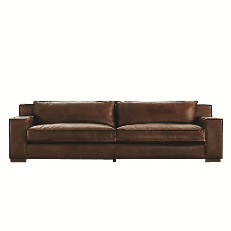 Italian minimalist leather sofa, brown French retro style, American modern small apartment three or four-person sofa
Italian minimalist leather sofa, brown French retro style, American modern small apartment three or four-person sofa