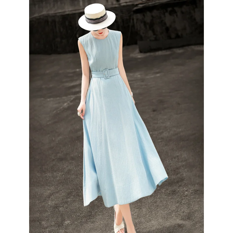 MEXCOCO 2026 Summer Linen Blend Sleeveless Dress, Simple Commuter Dress, Waist Slimming Women Dress
MEXCOCO 2026 Summer Linen Blend Sleeveless Dress, Simple Commuter Dress, Waist Slimming Women Dress