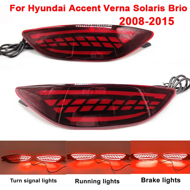 2 шт./компл. автомобильный светодиодный задний бампер для Hyundai Accent Verna Solaris Brio 2008-2015, задний отражатель, стоп-туманная фара, указатель поворота
2 шт./компл. автомобильный светодиодный задний бампер для Hyundai Accent Verna Solaris Brio 2008-2015, задний отражатель, стоп-туманная фара, указатель поворота