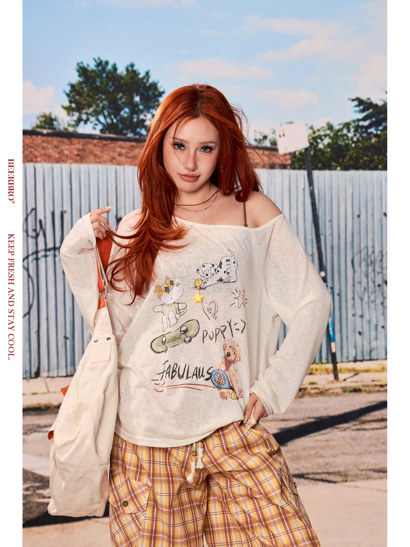 BeerBro Summer Loose Feeling Sport Dog Print Long Sleeve Cover up T-Shirt Women's Loose Fit Polyester Lyocell Blend Summer Top
BeerBro Summer Loose Feeling Sport Dog Print Long Sleeve Cover up T-Shirt Women's Loose Fit Polyester Lyocell Blend Summer Top