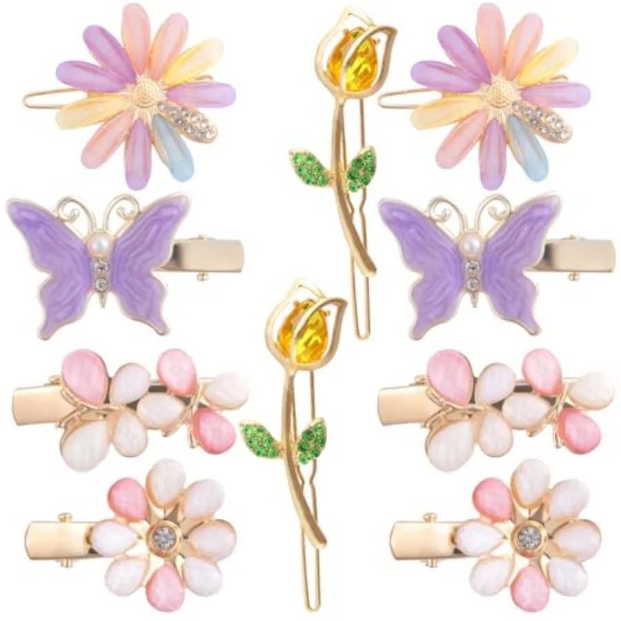 10 Pcs Cute Hair Clips Daisy Butterfly Flower Bobby Hairpins Glitter Crystal Rhinestone Barrettes Handmade Metal Jewelry Weddin
10 Pcs Cute Hair Clips Daisy Butterfly Flower Bobby Hairpins Glitter Crystal Rhinestone Barrettes Handmade Metal Jewelry Weddin
