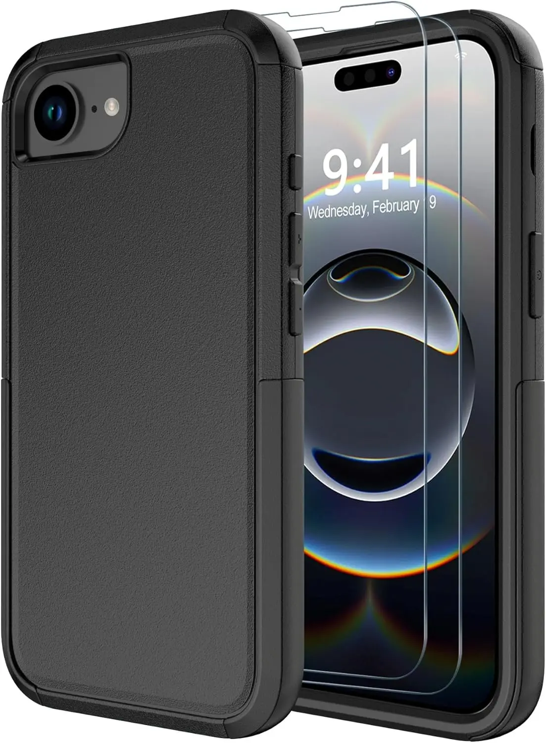 Shockproof Heavy Duty Phone Case with Screen Protector for 6.1 Inch Models, Compatible with MagSafe, Black
Shockproof Heavy Duty Phone Case with Screen Protector for 6.1 Inch Models, Compatible with MagSafe, Black