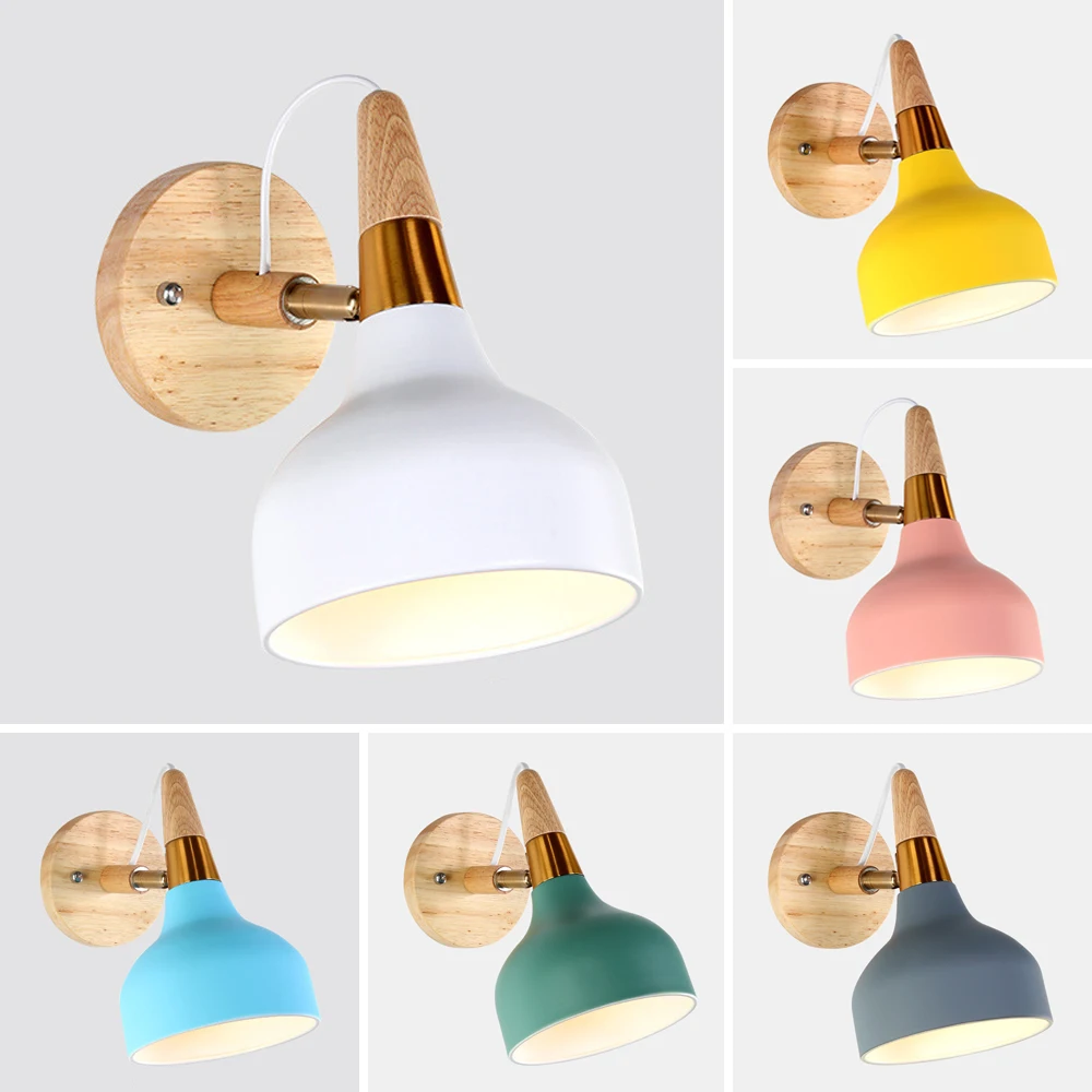 Nordic Solid Wood Wall Light Bedroom Bedside Wall Lamp Modern Macaron Led E27 Wall Sconce Creative Living Room Kitchen wandlamp
Nordic Solid Wood Wall Light Bedroom Bedside Wall Lamp Modern Macaron Led E27 Wall Sconce Creative Living Room Kitchen wandlamp