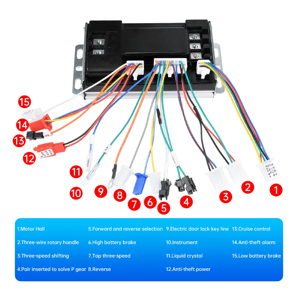 50A 3000W Sine Wave E-Bicycle Controller 48V/60V/72V Brushless Motor 3-Mode Silent E-car E-Scooter Motorcycle Drive Controller
50A 3000W Sine Wave E-Bicycle Controller 48V/60V/72V Brushless Motor 3-Mode Silent E-car E-Scooter Motorcycle Drive Controller