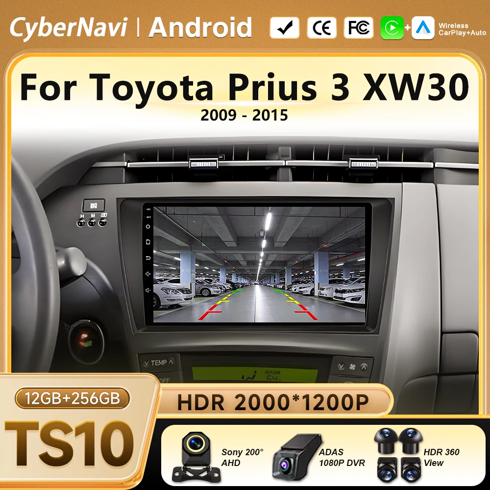 Android 16 For Toyota Prius 3 XW30 2009 - 2015 Car Radio Auto Wireless Screen Multimedia Player Navigation GPS 2din DVD 5G BT
Android 16 For Toyota Prius 3 XW30 2009 - 2015 Car Radio Auto Wireless Screen Multimedia Player Navigation GPS 2din DVD 5G BT