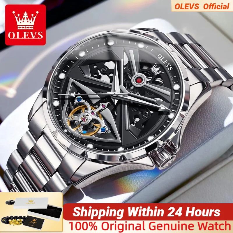 OLEVS Men Automatic Watch Skeleton Luminous Waterproof Stainless Steel Leather strap Mechanical Watch for Men Relogio Masculino
OLEVS Men Automatic Watch Skeleton Luminous Waterproof Stainless Steel Leather strap Mechanical Watch for Men Relogio Masculino