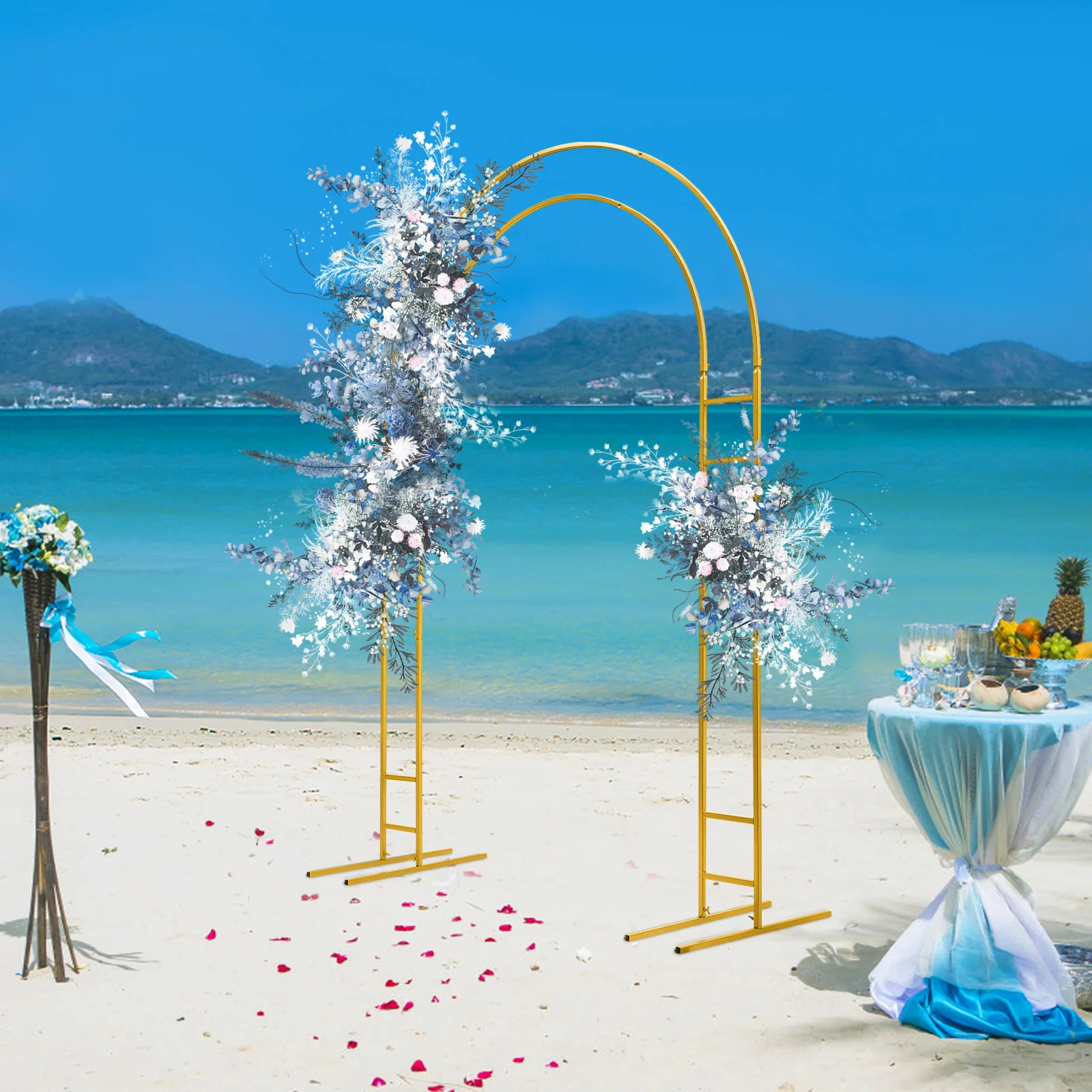 7.2ft Gold Freestanding Metal Wedding Arch Balloon Arch Backdrop Arch Stand Wedding Bridal Indoor Outdoor Party Decoration
7.2ft Gold Freestanding Metal Wedding Arch Balloon Arch Backdrop Arch Stand Wedding Bridal Indoor Outdoor Party Decoration