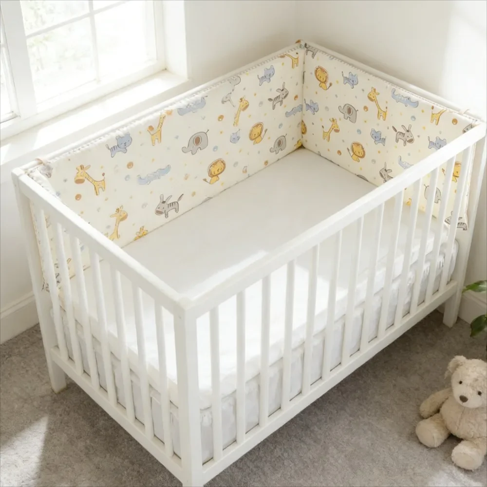 120cm Khaki Pure Cotton Baby Crib Bumper Soft Padded Anti Collision Safe Breathable Bedding
120cm Khaki Pure Cotton Baby Crib Bumper Soft Padded Anti Collision Safe Breathable Bedding