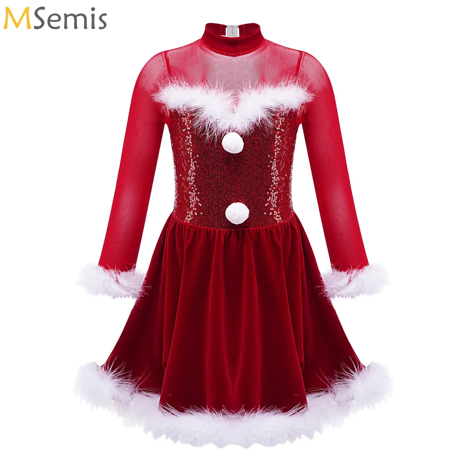Girls Christmas Elf Candy Cane Dress Long Sleeve Feather Ballet Tutu Figure Skating Leotard Festival Party Performance Outfits
Girls Christmas Elf Candy Cane Dress Long Sleeve Feather Ballet Tutu Figure Skating Leotard Festival Party Performance Outfits