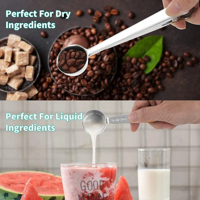 P4-Stainless Steel Measuring Cups,Measuring Spoons Set Of 11 Top Stackable Cups With Spoons Coffee Scoop Sealing Clips
P4-Stainless Steel Measuring Cups,Measuring Spoons Set Of 11 Top Stackable Cups With Spoons Coffee Scoop Sealing Clips