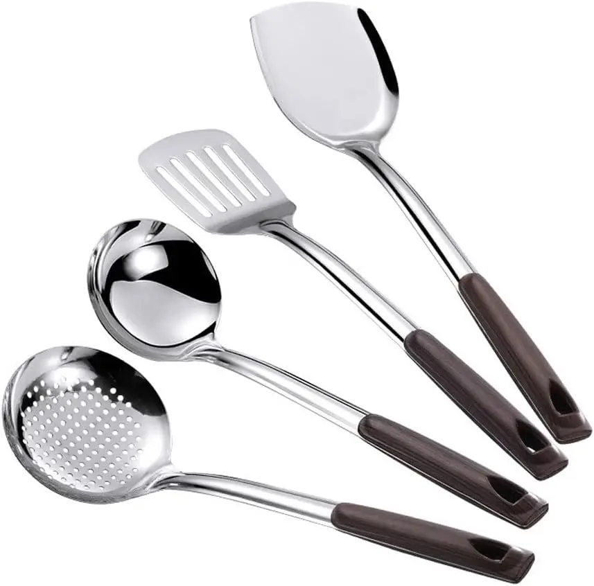 4-pcs Kitchen Utensils Set - Stainless Steel Cooking Utensils Set with Holder - Kitchen Gadgets & Kitchen Tool Gift Set
4-pcs Kitchen Utensils Set - Stainless Steel Cooking Utensils Set with Holder - Kitchen Gadgets & Kitchen Tool Gift Set