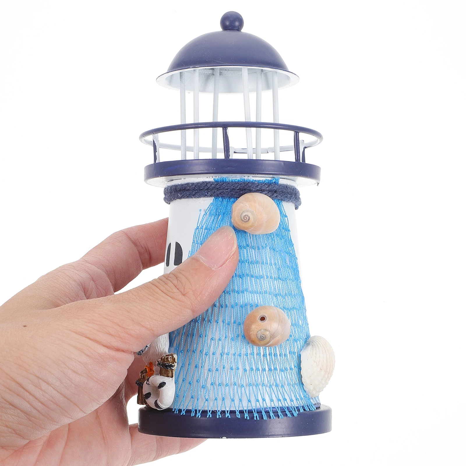 Lighthouse Decorative Ornament Mediterranean Nautical Coastal Home Kids Room Tealight Holder Hand Painted Fish Net
Lighthouse Decorative Ornament Mediterranean Nautical Coastal Home Kids Room Tealight Holder Hand Painted Fish Net