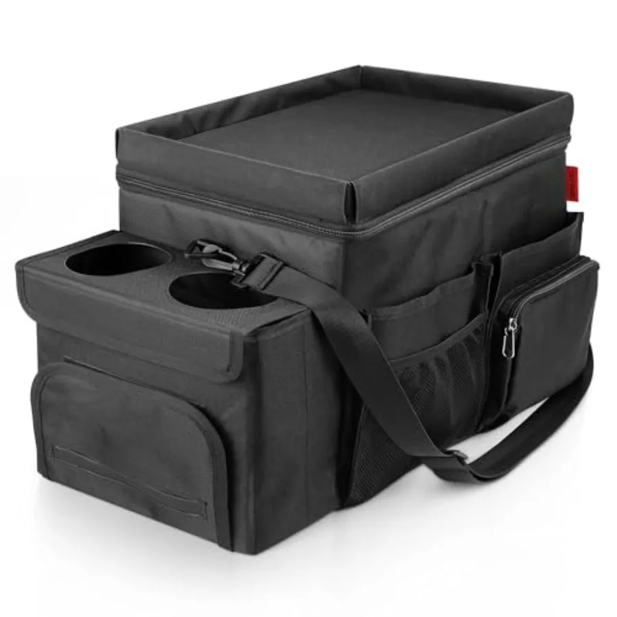 Waterproof Car Organizer with Lid, Car Cooler Bag with Cup Holder and Tissue Box
Waterproof Car Organizer with Lid, Car Cooler Bag with Cup Holder and Tissue Box