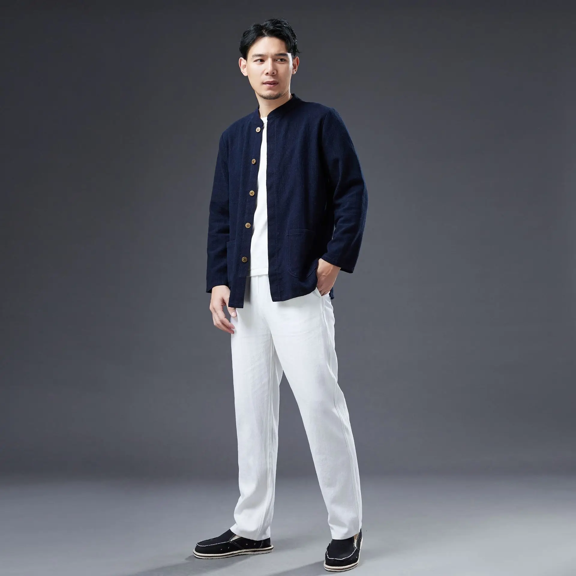 Holly Hemp Autumn Thickening Casual Ramie Spot Blue Chinese Style Fastener Decoration Suit
Holly Hemp Autumn Thickening Casual Ramie Spot Blue Chinese Style Fastener Decoration Suit