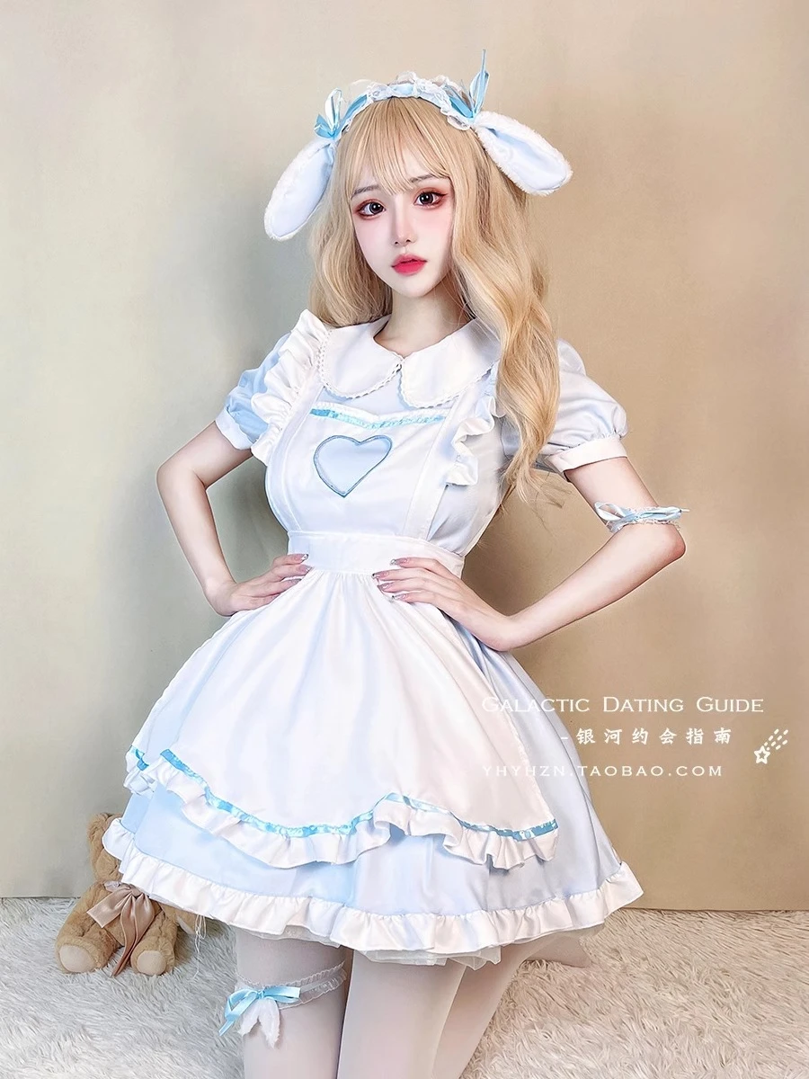 Girls Summer Short Sleeve Peter Pan Collar Short Dresses S-5XL Sweet Rabbit Maid Cos Blue Sexy Christmas Lolita Plus Size Dress
Girls Summer Short Sleeve Peter Pan Collar Short Dresses S-5XL Sweet Rabbit Maid Cos Blue Sexy Christmas Lolita Plus Size Dress