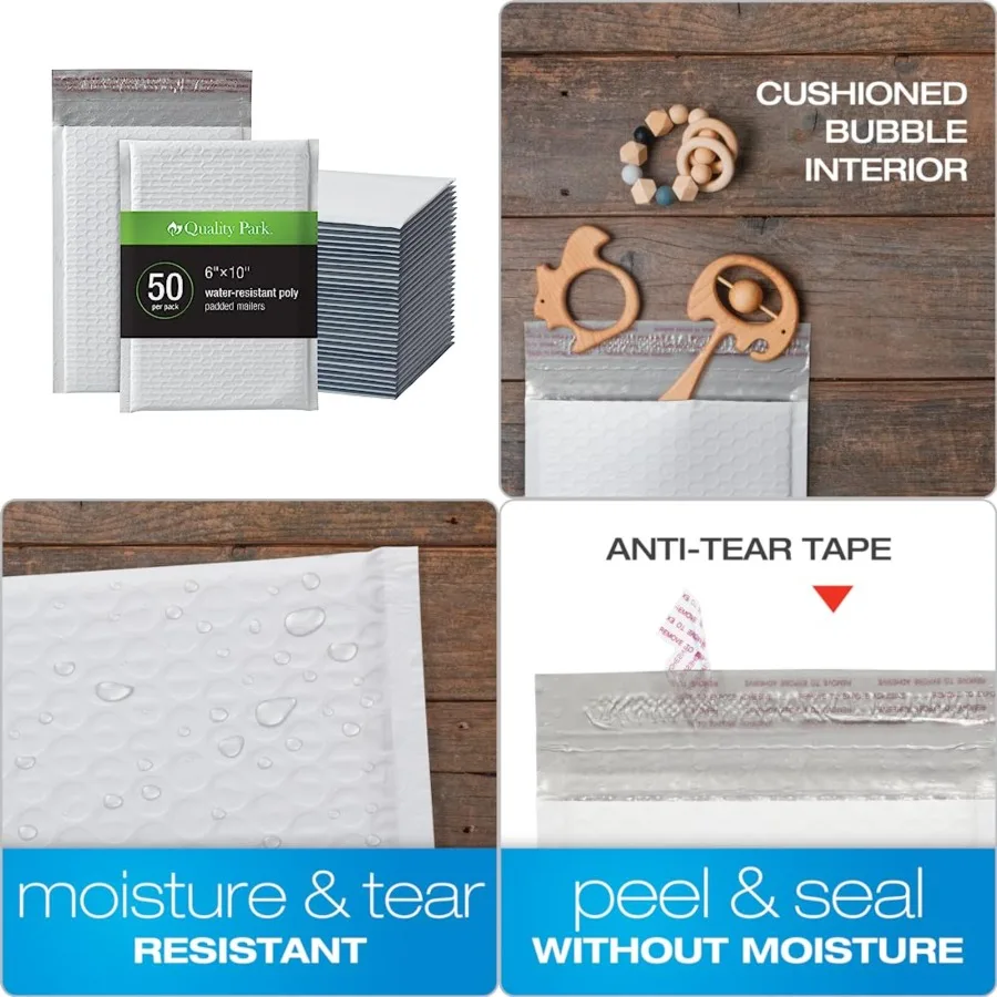 Bubble Mailers, Inch, Poly Mailers, Padded Envelopes, Shipping Envelopes, Water Resistant, Self Seal, 50 Per Bo QUA8585,Plastic
Bubble Mailers, Inch, Poly Mailers, Padded Envelopes, Shipping Envelopes, Water Resistant, Self Seal, 50 Per Bo QUA8585,Plastic