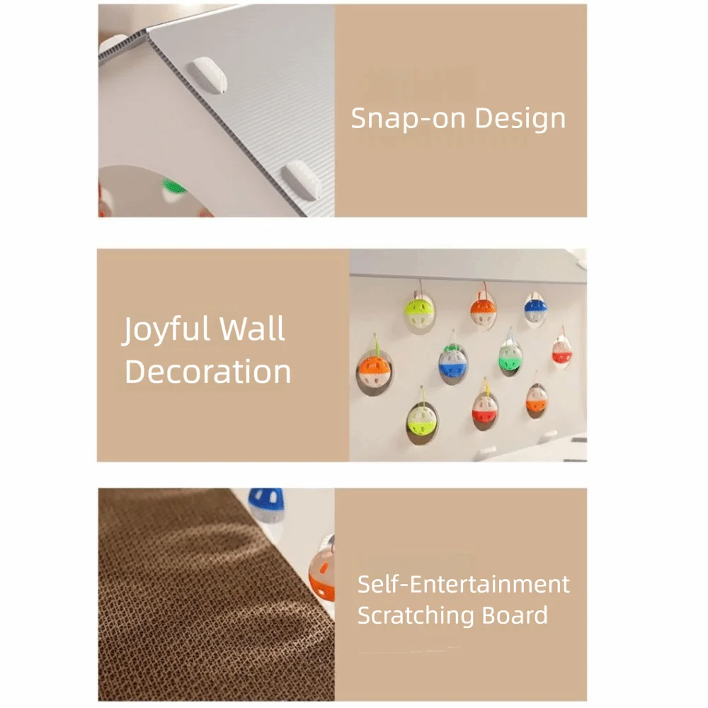 Wear Resistant Cat Cardboard House Scratch Resistance Removable Cat Scratcher Bed with Colorful Balls Semi-Enclosed Cat Box Nest
Wear Resistant Cat Cardboard House Scratch Resistance Removable Cat Scratcher Bed with Colorful Balls Semi-Enclosed Cat Box Nest