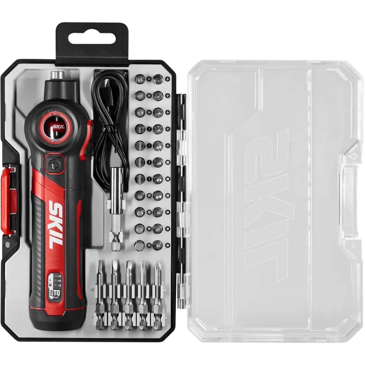 Rechargeable 4V Cordless Screwdriver with Pivoting Head, Torque Settings, USB-C Charging, 28-Piece Bit Set & Case
Rechargeable 4V Cordless Screwdriver with Pivoting Head, Torque Settings, USB-C Charging, 28-Piece Bit Set & Case