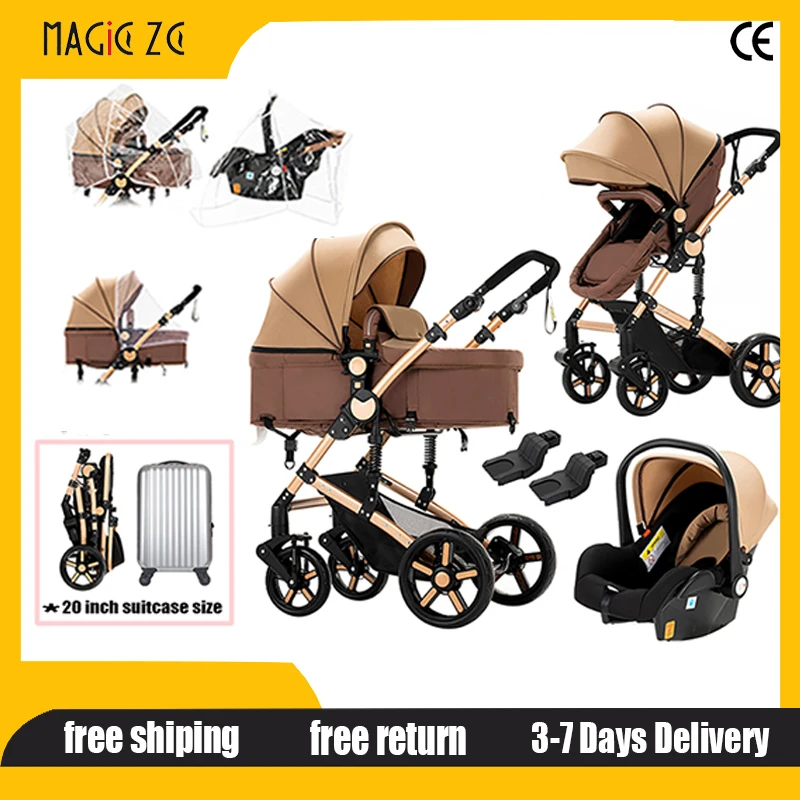 Multifunctional Portable Stroller 3-in-1 High View Pram with Car Seat Two-way Push Travel System Newborn Carriage New
Multifunctional Portable Stroller 3-in-1 High View Pram with Car Seat Two-way Push Travel System Newborn Carriage New